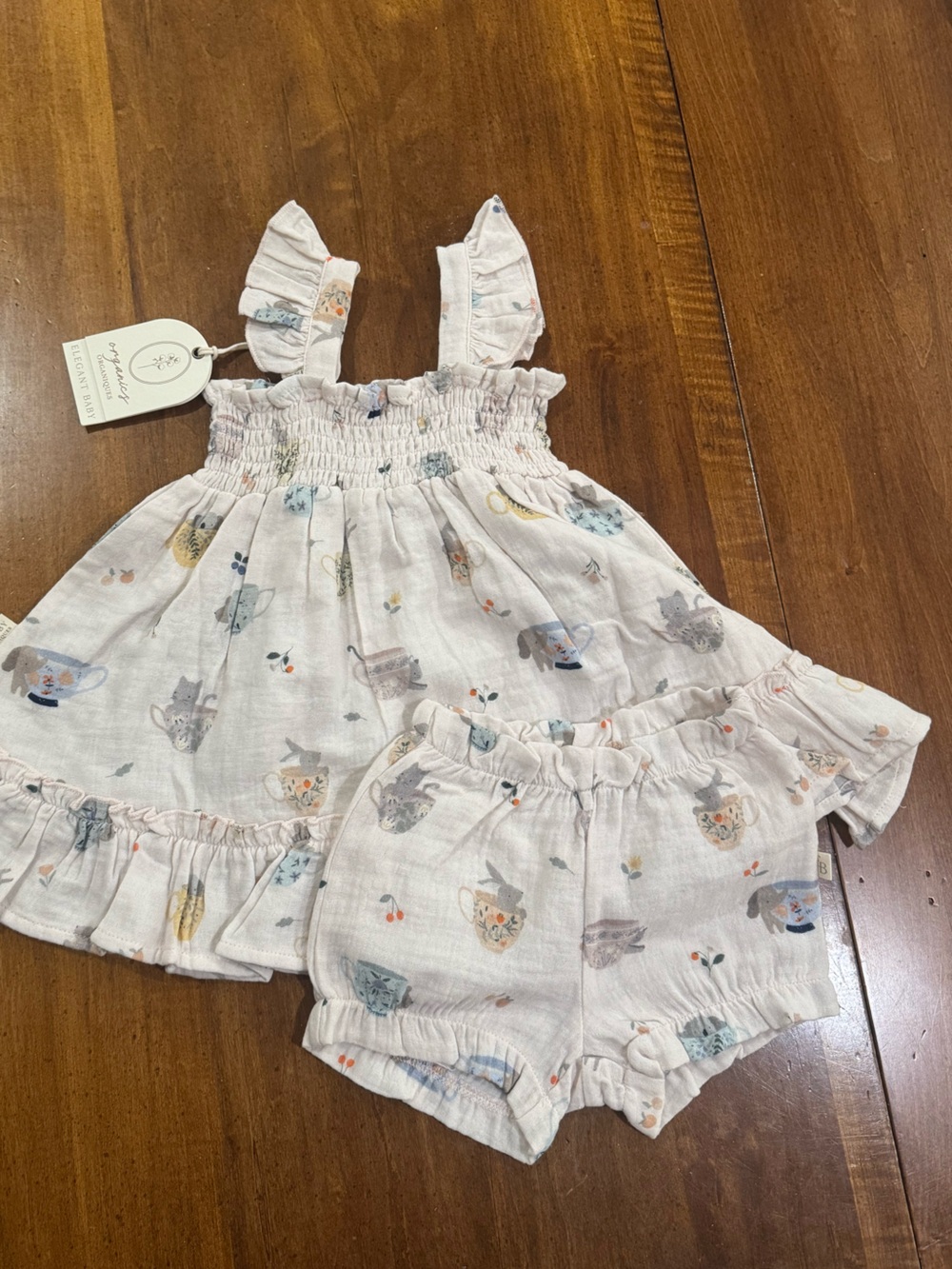 Elegant Baby - Tea Party Organic Muslin Matching Set